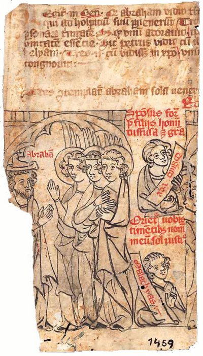 ilustrace z Biblia pauperum - fragment uložený v Knihovně Západočeského muzea v Plzni